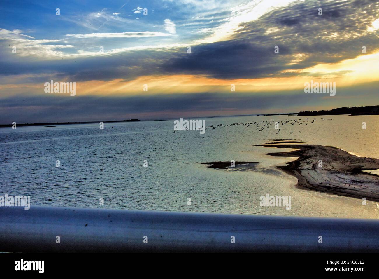 An aerial view of sea during sunset Stock Photo - Alamy