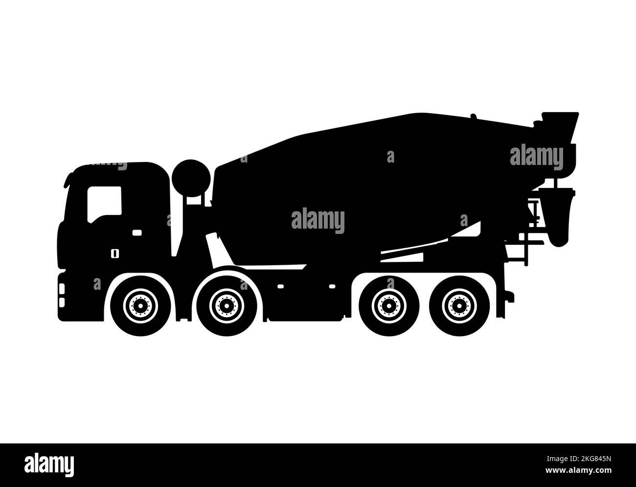 Concrete mixer truck Black and White Stock Photos & Images - Alamy