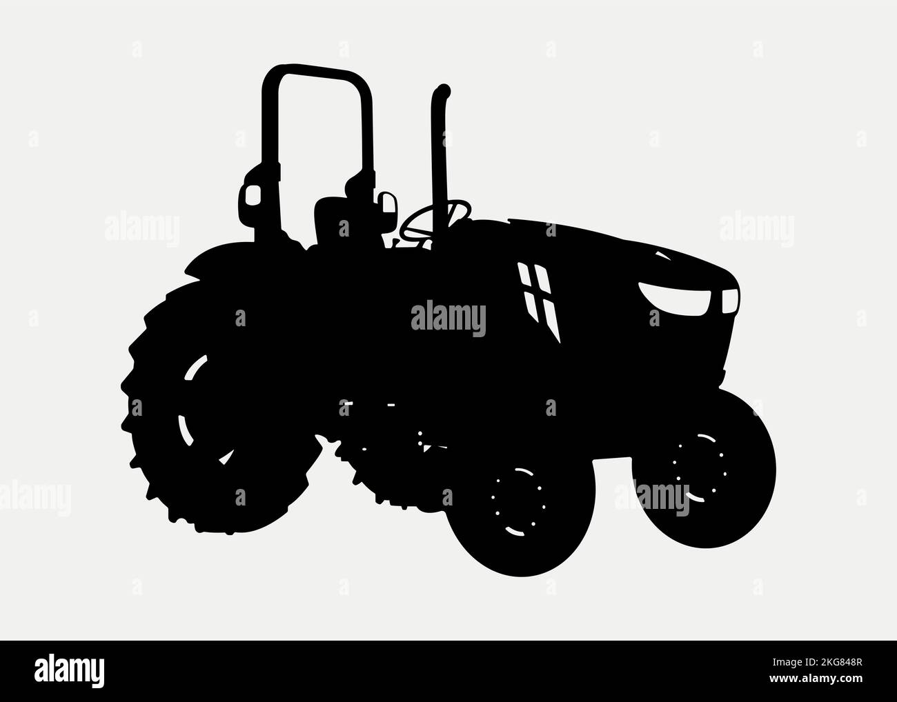 A vector illustration of tractor silhouette isolated on white ...