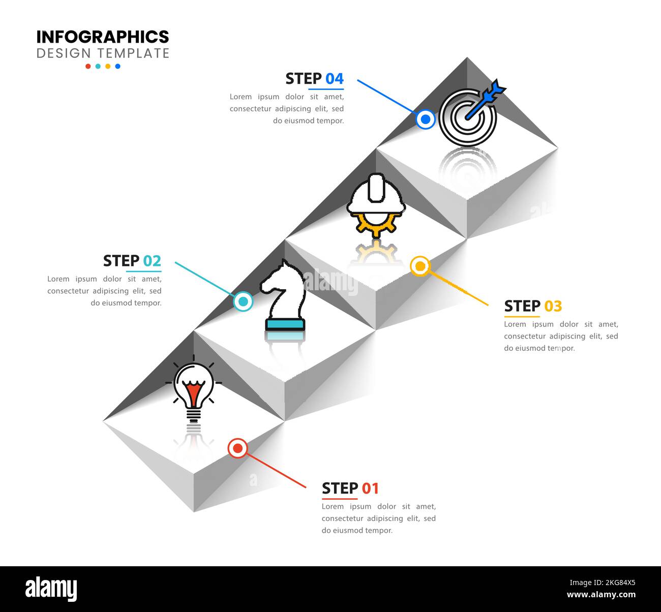 Infographic template with icons and 4 options or steps. Can be used for ...