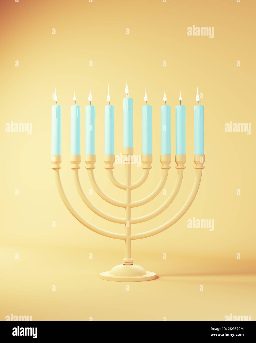 Hanukkah Menorah Festival Of Lights Nine Blue candles White Flame Home