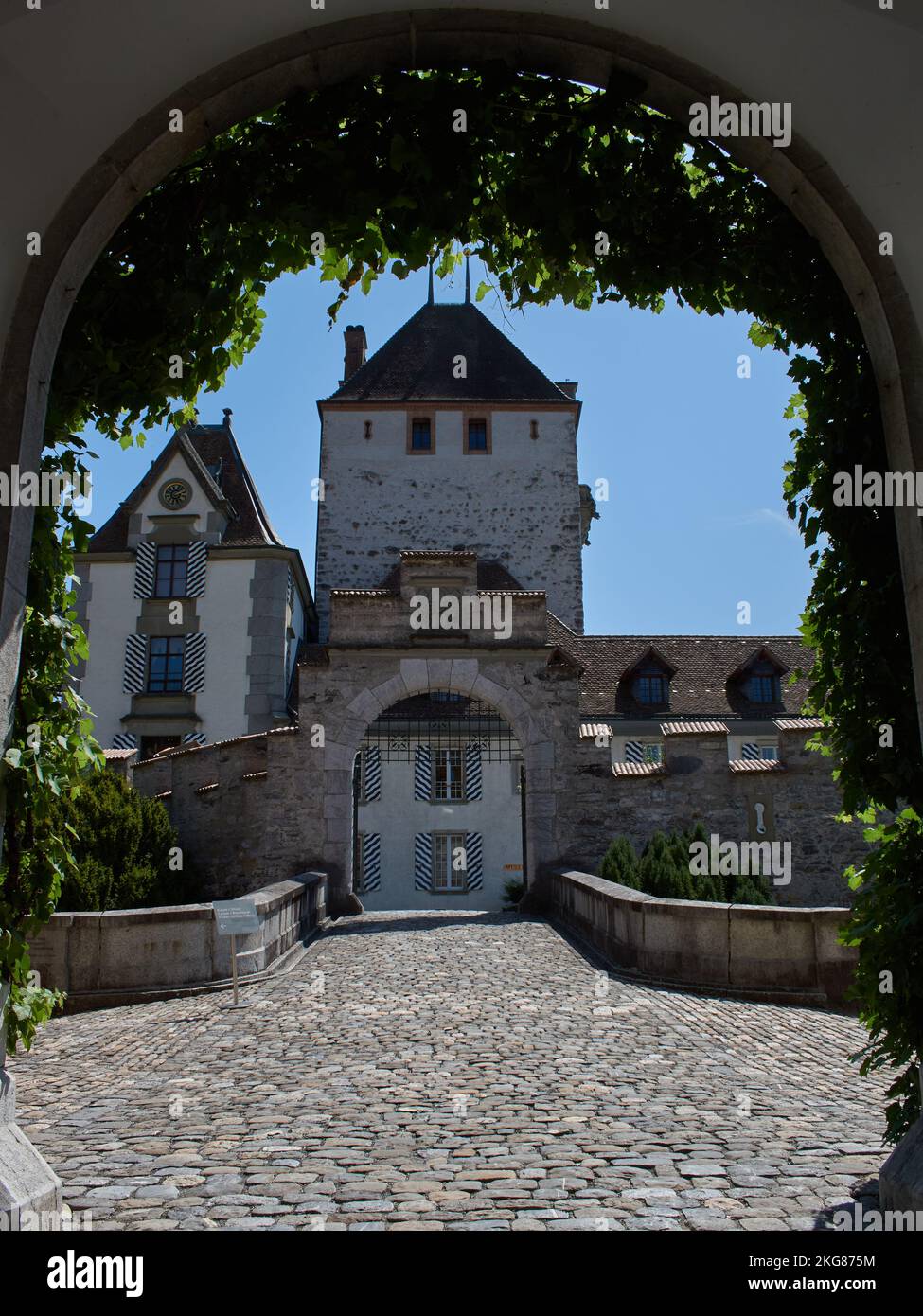 Oberhofen Castle, Svitzerland Landscapes Stock Photo