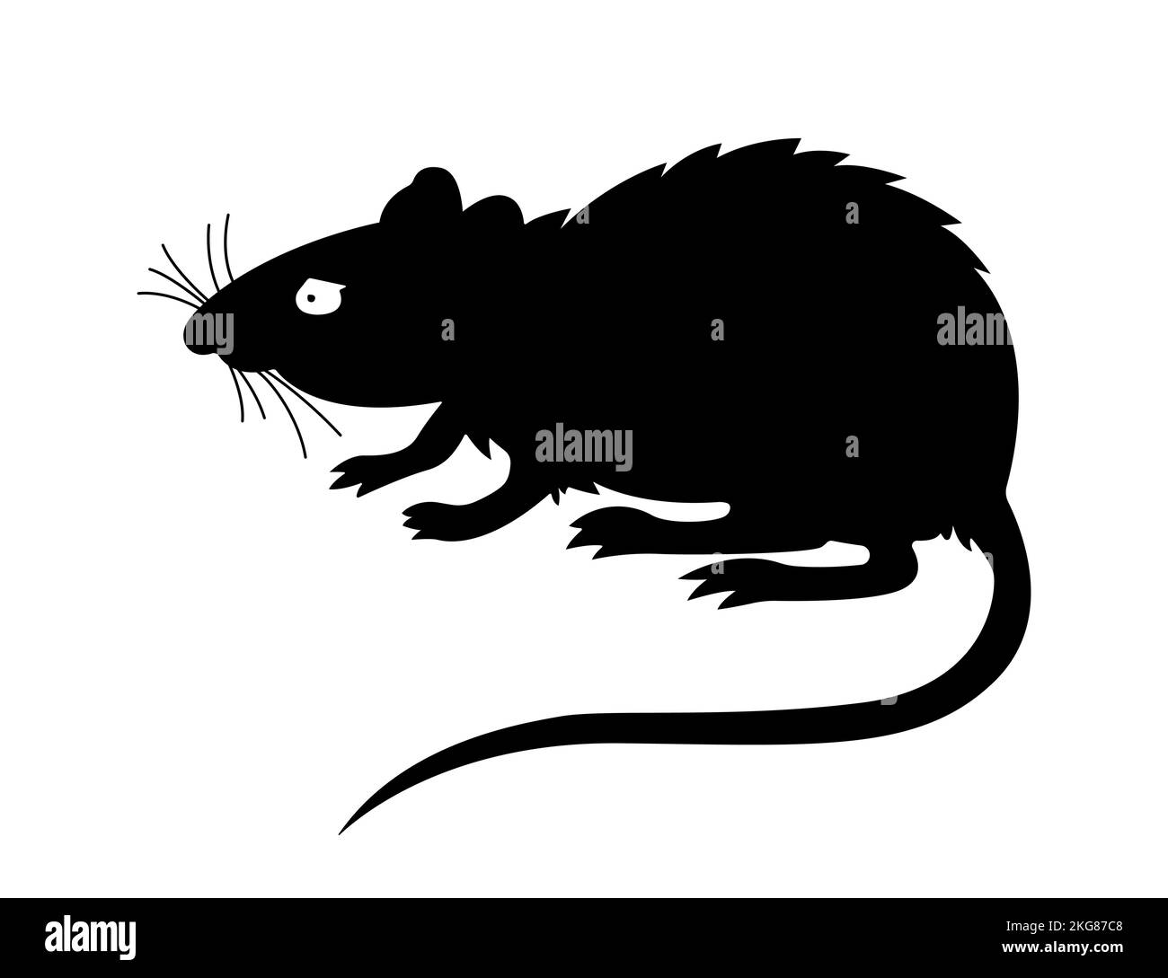 A vector illustration of rat silhouette isolated on white background