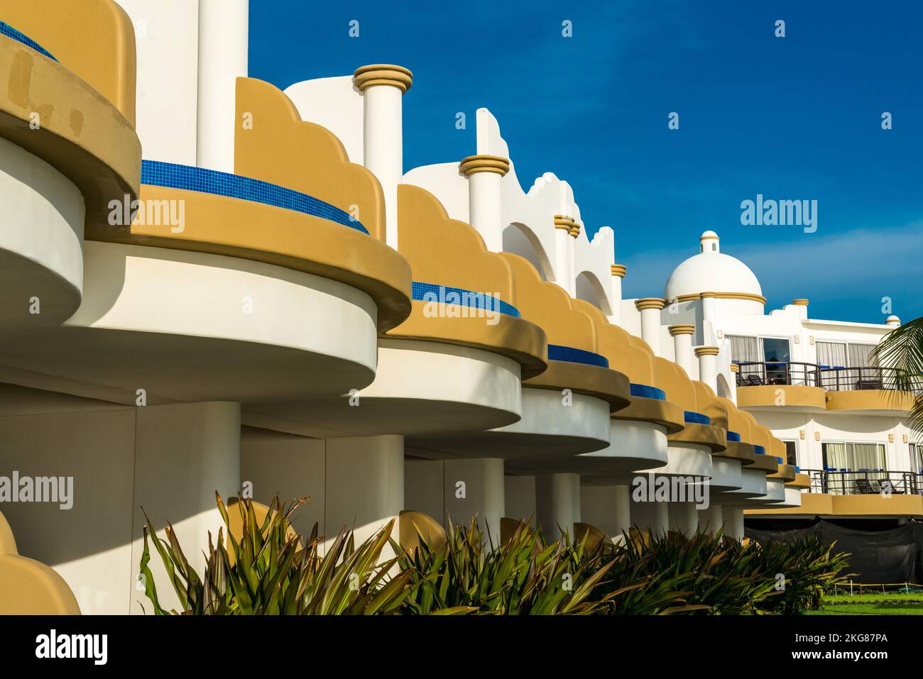 A resort hotel on Chahue Beach in the Bahias of Huatulco on the Pacific