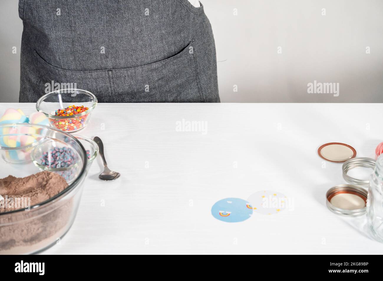 Unicorn hot chocolate mix Stock Photo