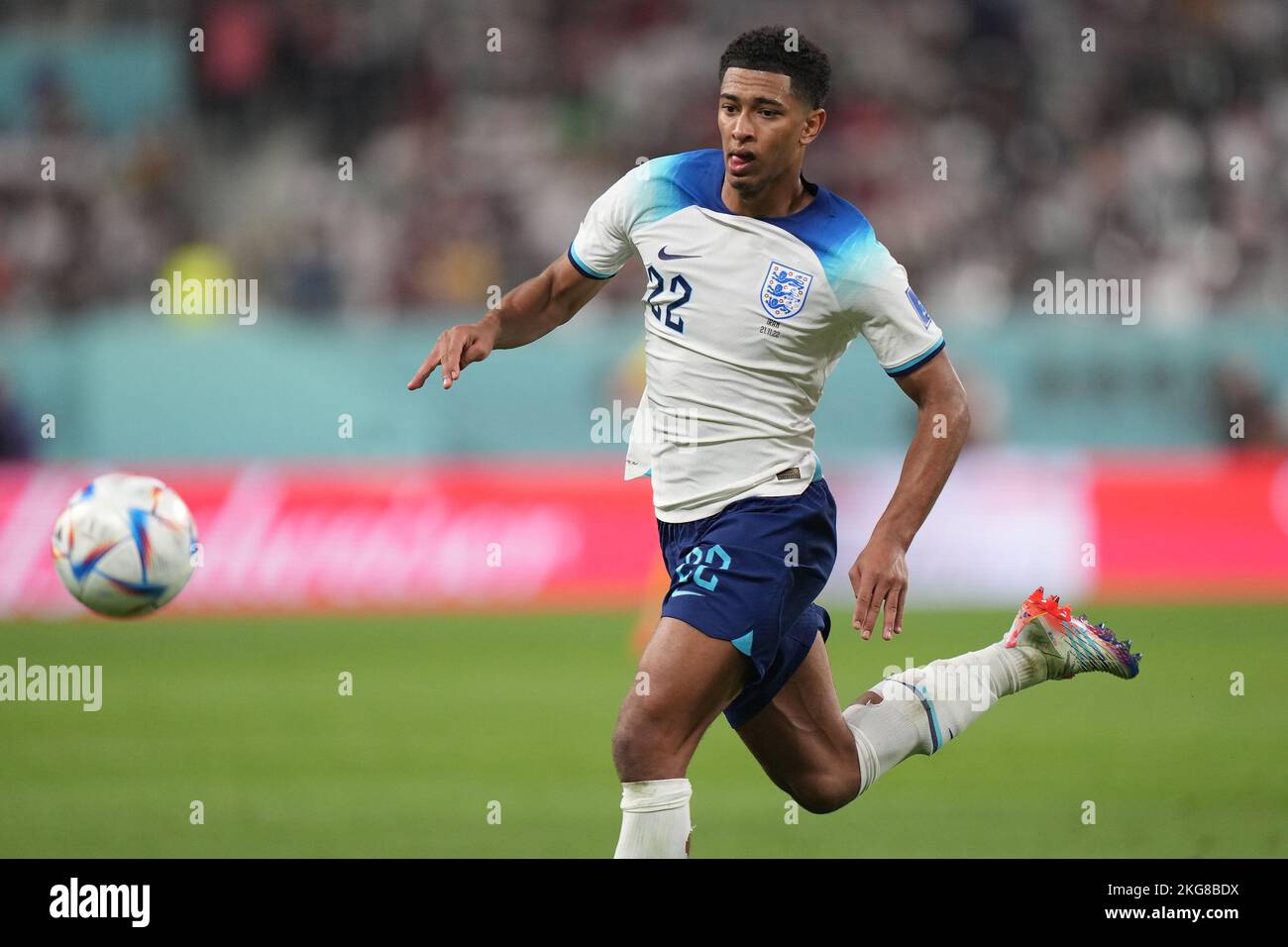 Jude Bellingham of England during the Qatar 2022 World Cup match, group