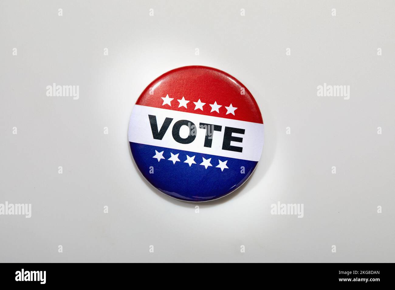 American vote button on white background Stock Photo
