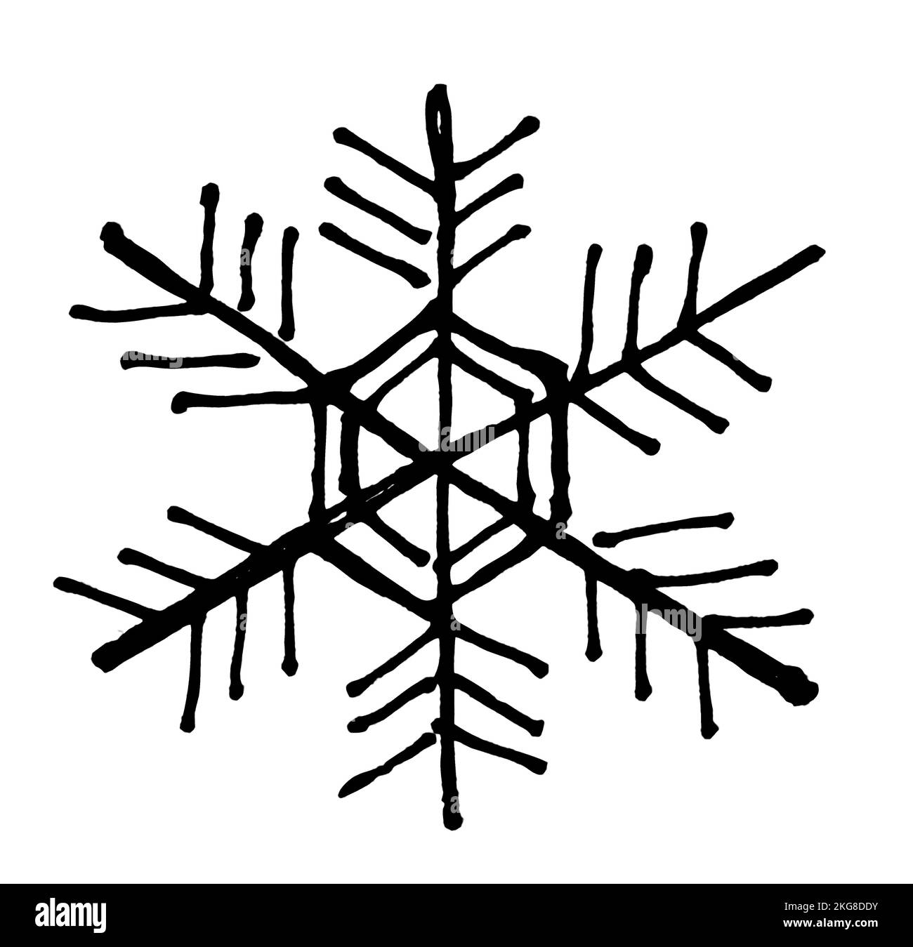 Ice crystals icon freehand drawn Stock Vector