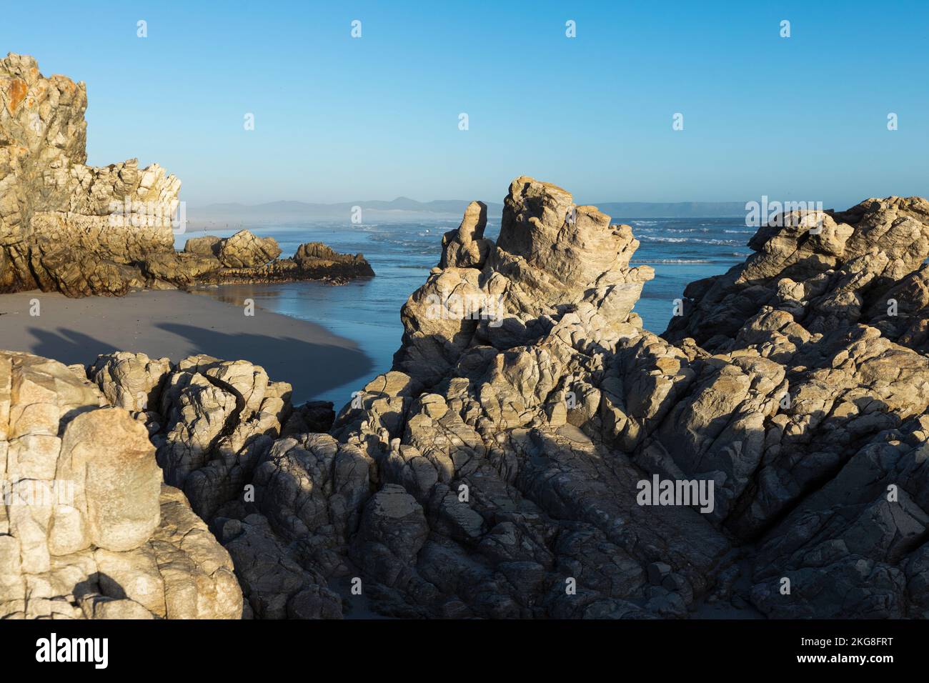 South Africa, Hermanus, Rough rocks on Voelklip Beach Stock Photo - Alamy