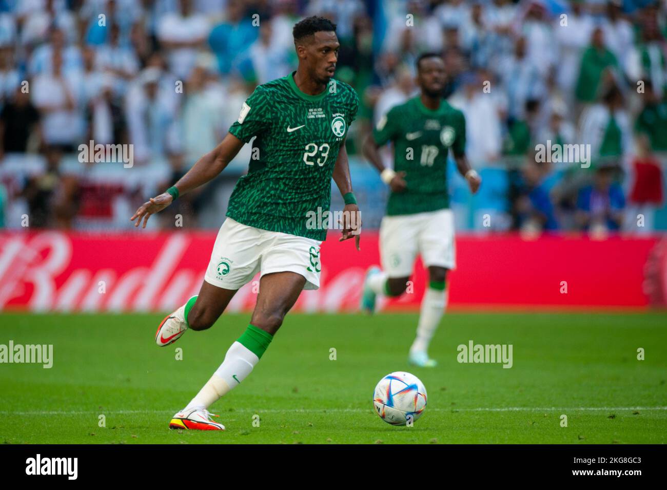 MOHAMED KANNO of Saudi Arabia during the FIFA World Cup Qatar 2022 Group C match between Argentina and Saudi Arabia at Lusail Stadium in Al Daayen, Qatar on November 22, 2022 (Photo by Andrew Surma/ SIPA USA) Stock Photo