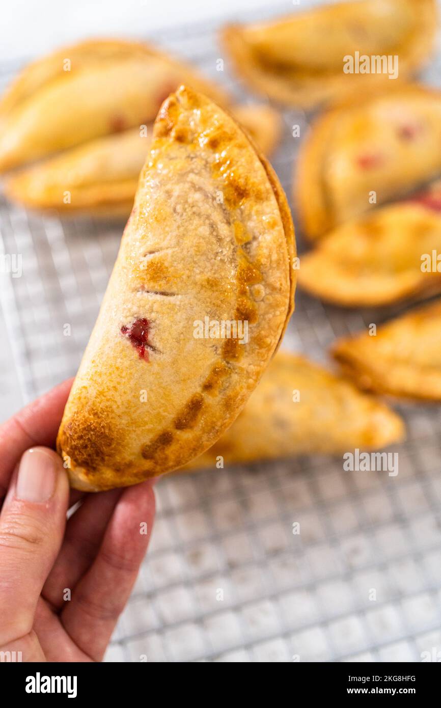 Sweet Cherry Empanadas in Air Fryer Stock Photo Alamy