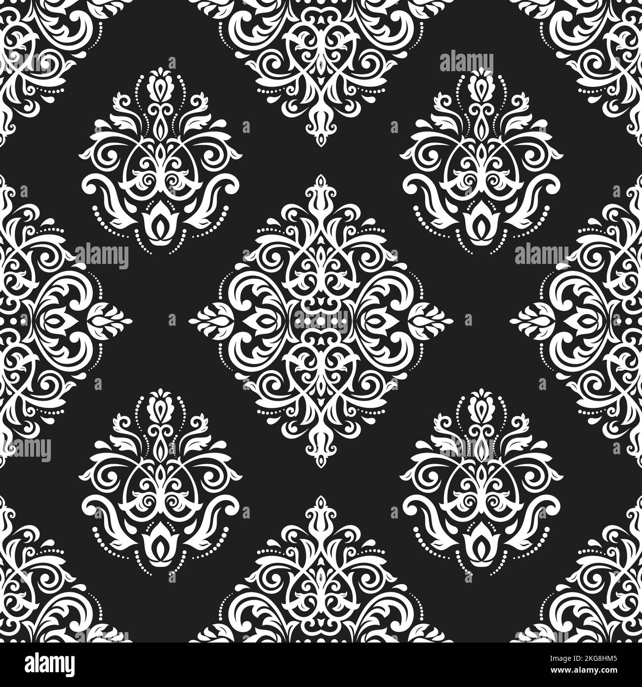 Orient vector classic pattern. Seamless abstract black and white