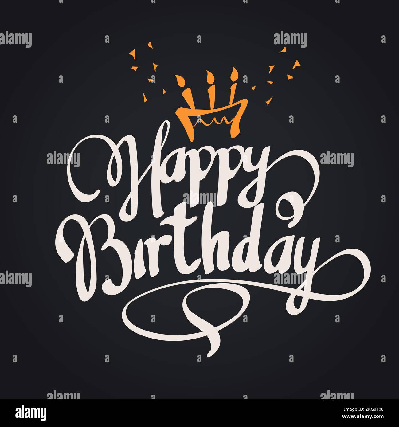 A vector illustration template of white "Happy Birthday" on a black