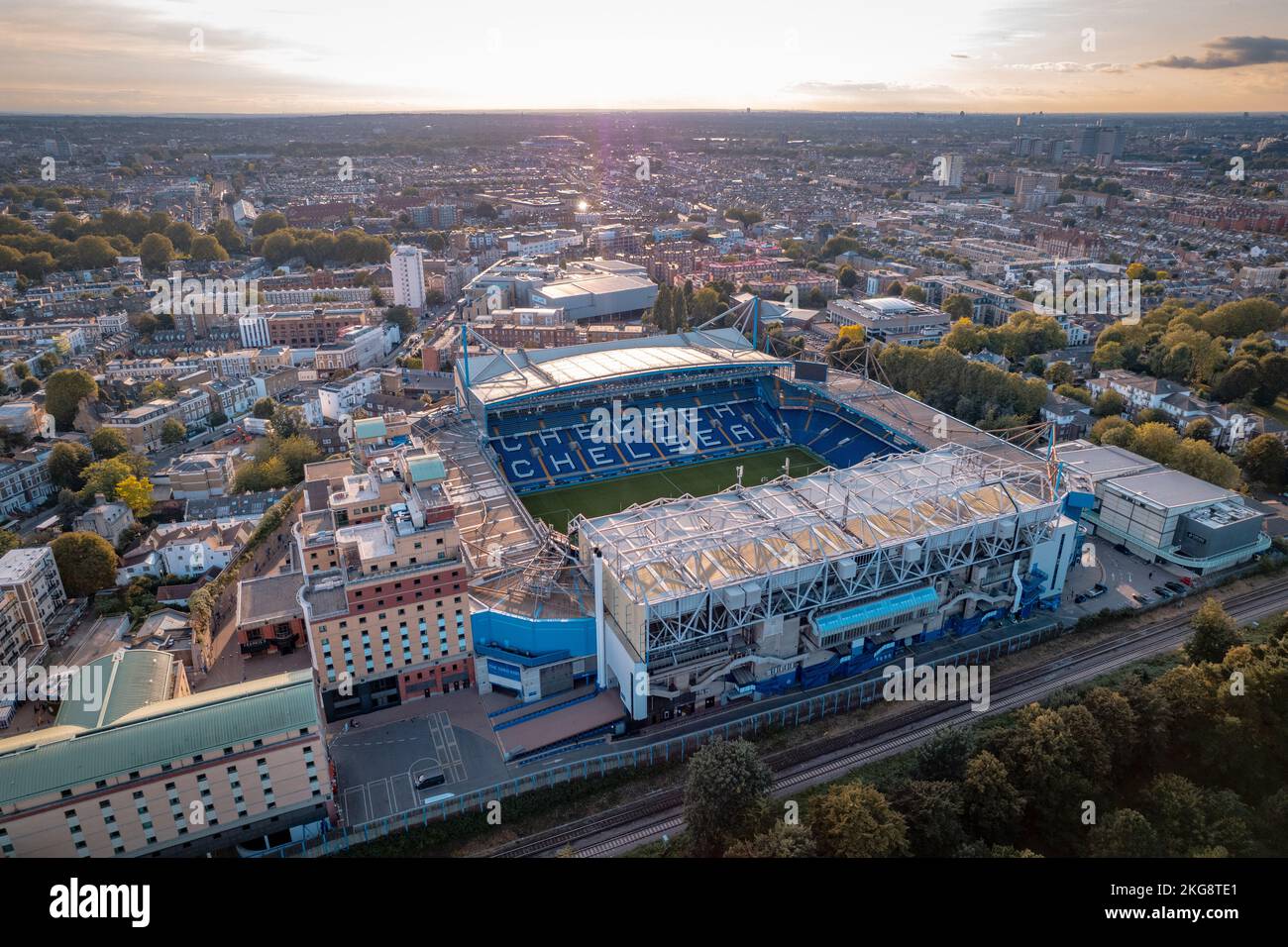 Stamford Bridge Chelsea F.C. Inspired Football Art Print Stadium Design  Blues