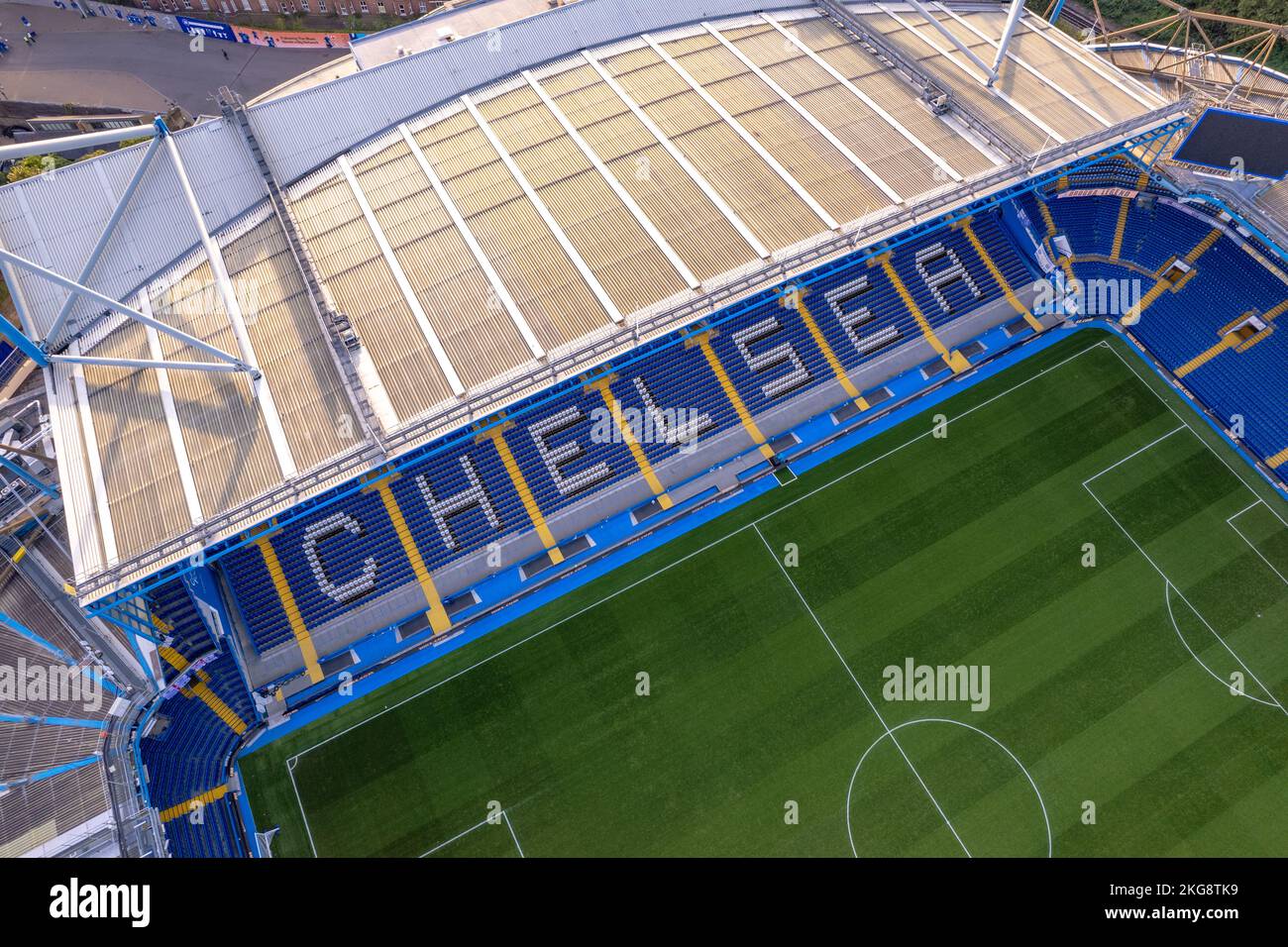 Stamford Bridge Stadium The Home Of Chelsea Football Club An Aerial 