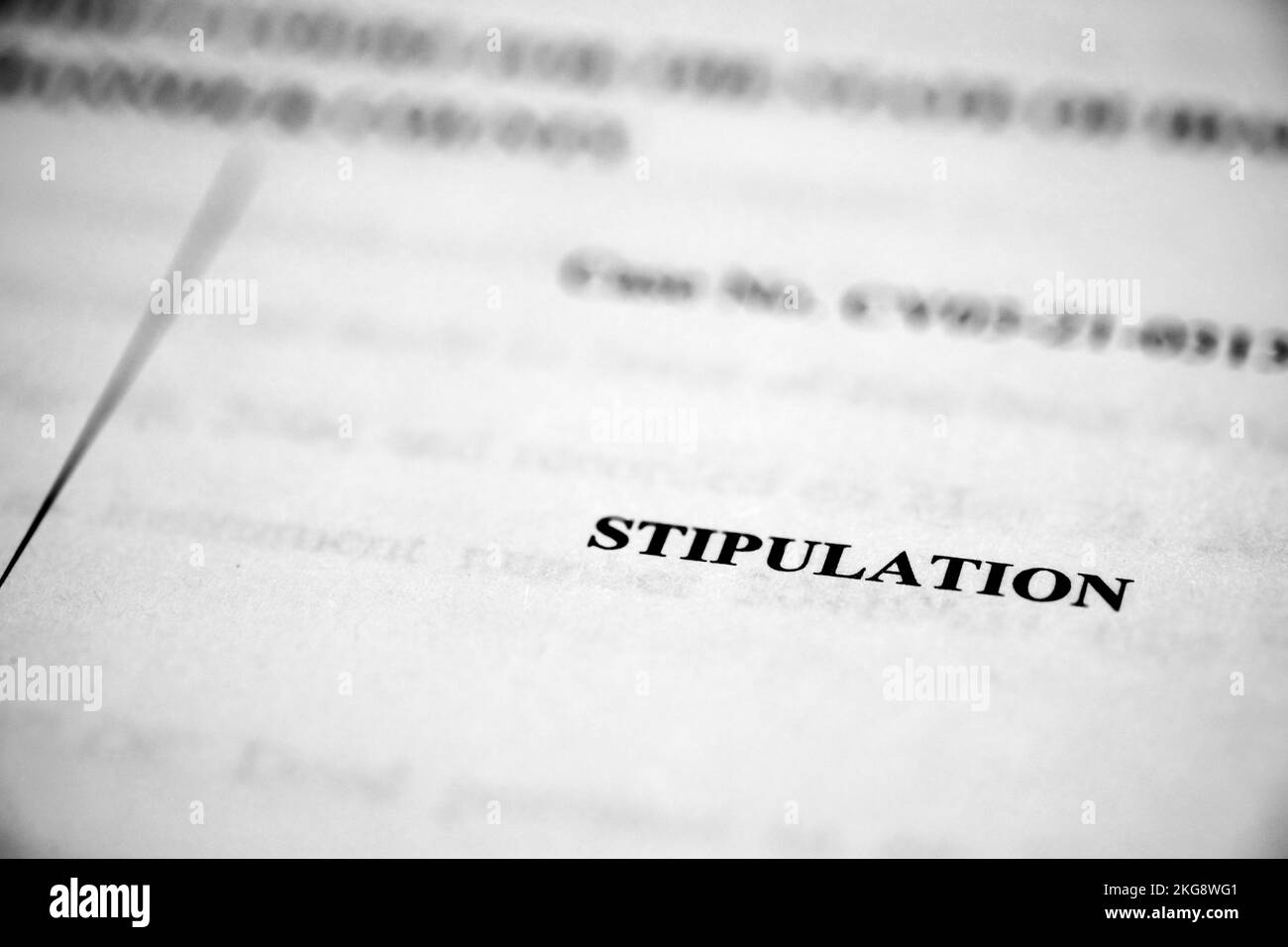 Legal Documents Written Stipulation To File With The Court Stock Photo 
