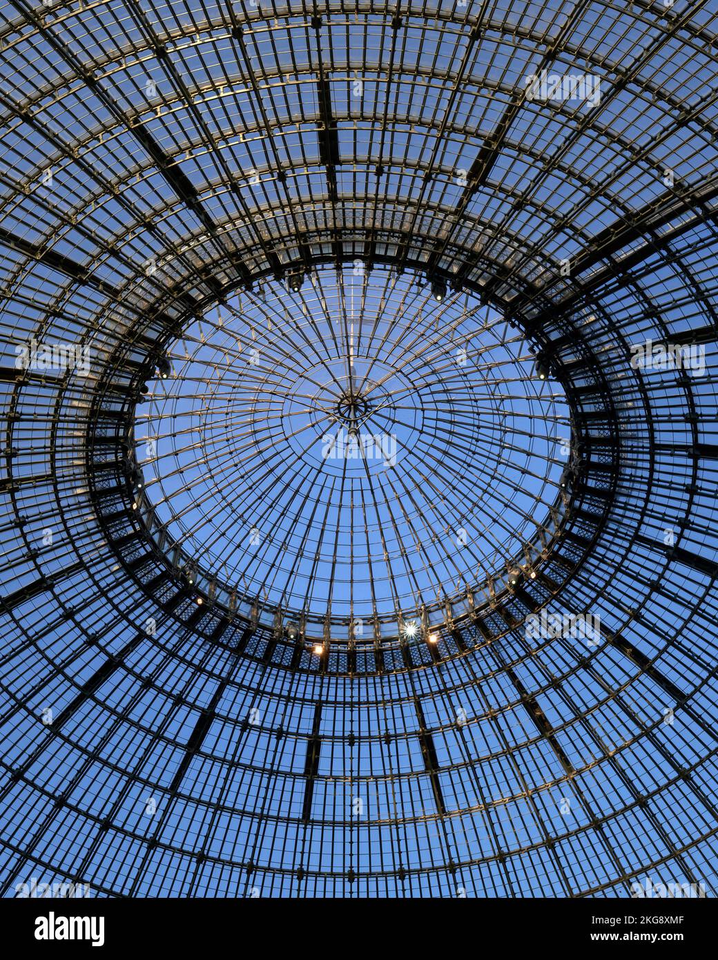 Glass dome in main rotunda. Bourse de Commerce, Paris, France