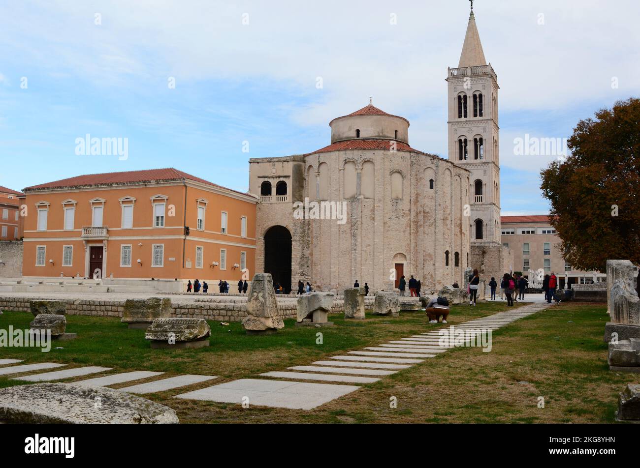 Roman forum and Saint Donatus church. Zadar. Croatia Stock Photo