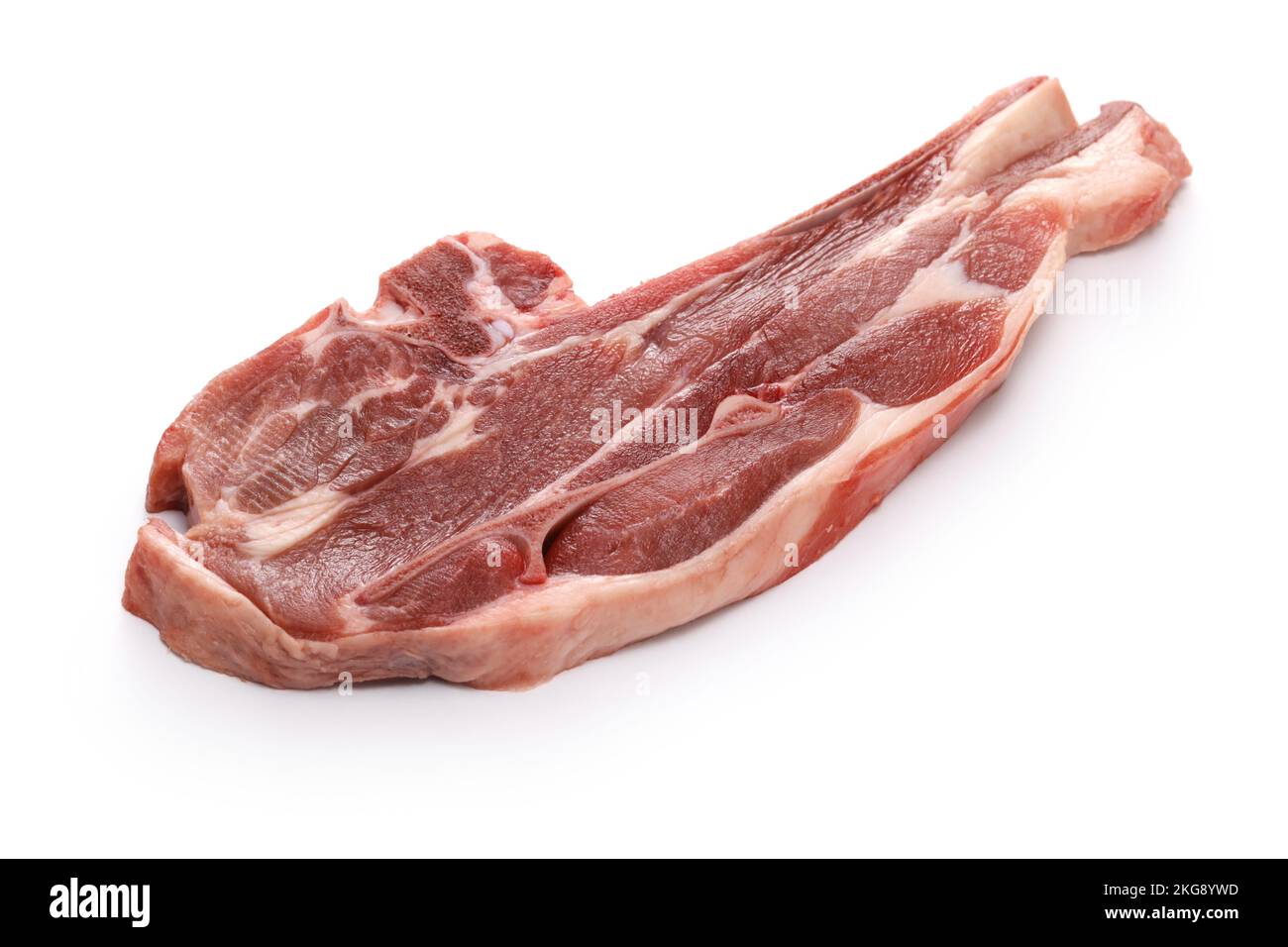 raw lamb shoulder chops isolated on white background Stock Photo Alamy