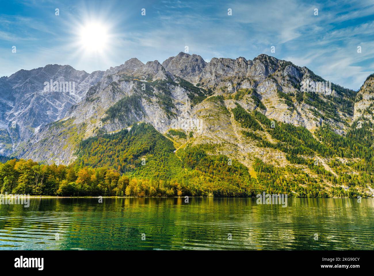Koenigssee lake with Alp mountains in Konigsee, Berchtesgaden National ...