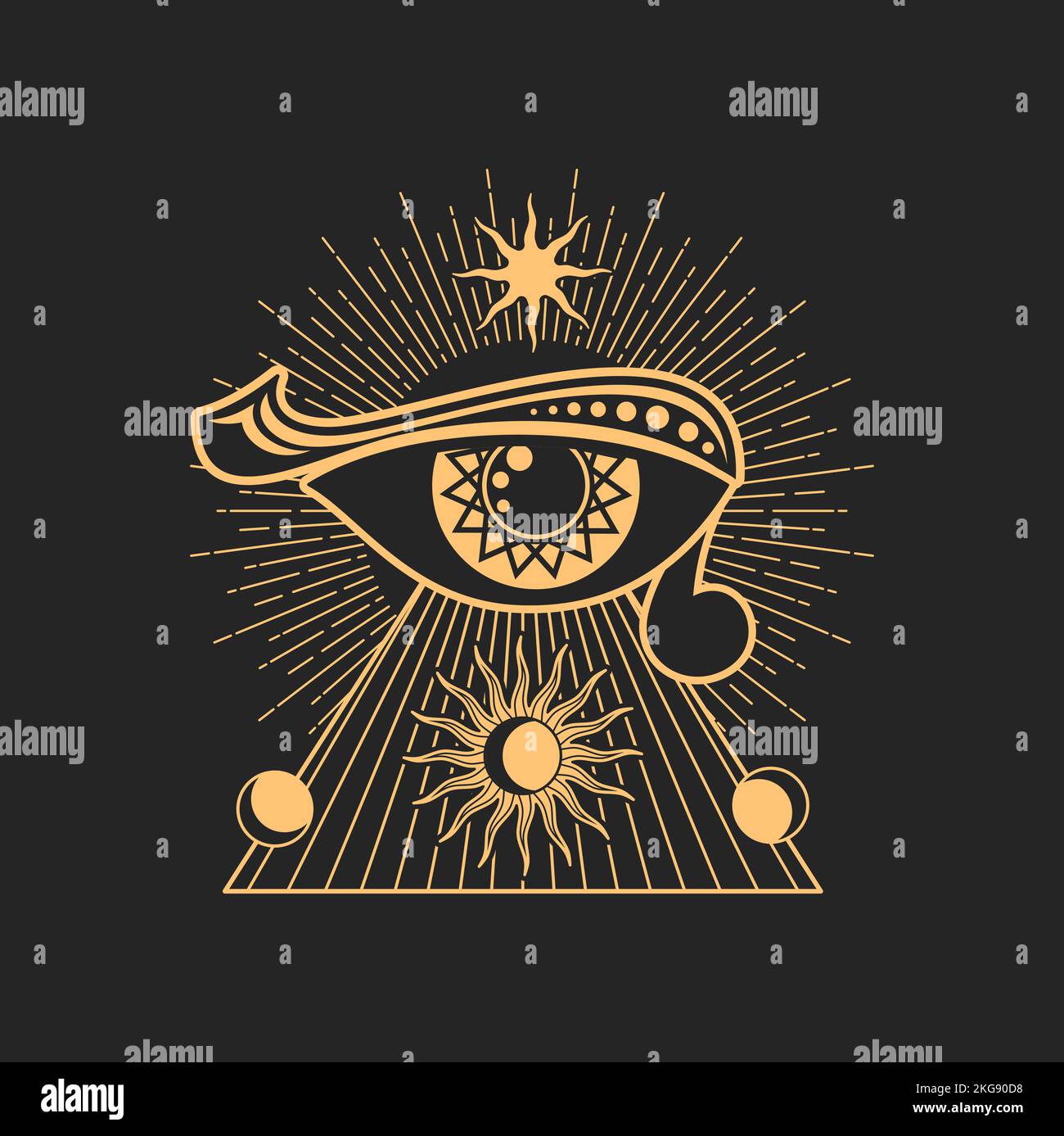 Esoteric Symbol Magic Eye Occultism Talisman All Seeing Eye Vector Tattoo Occult Mason Sign