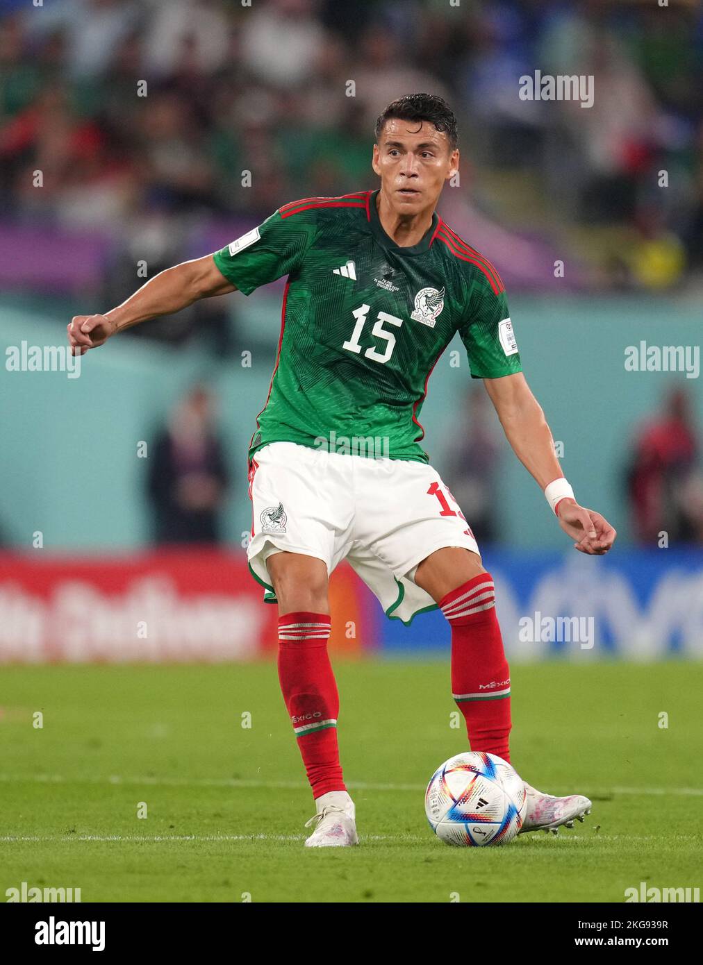 Mexico's Hector Moreno during the FIFA World Cup Group C match at Stadium 974, Rass Abou Aboud. Picture date: Tuesday November 22, 2022. Stock Photo