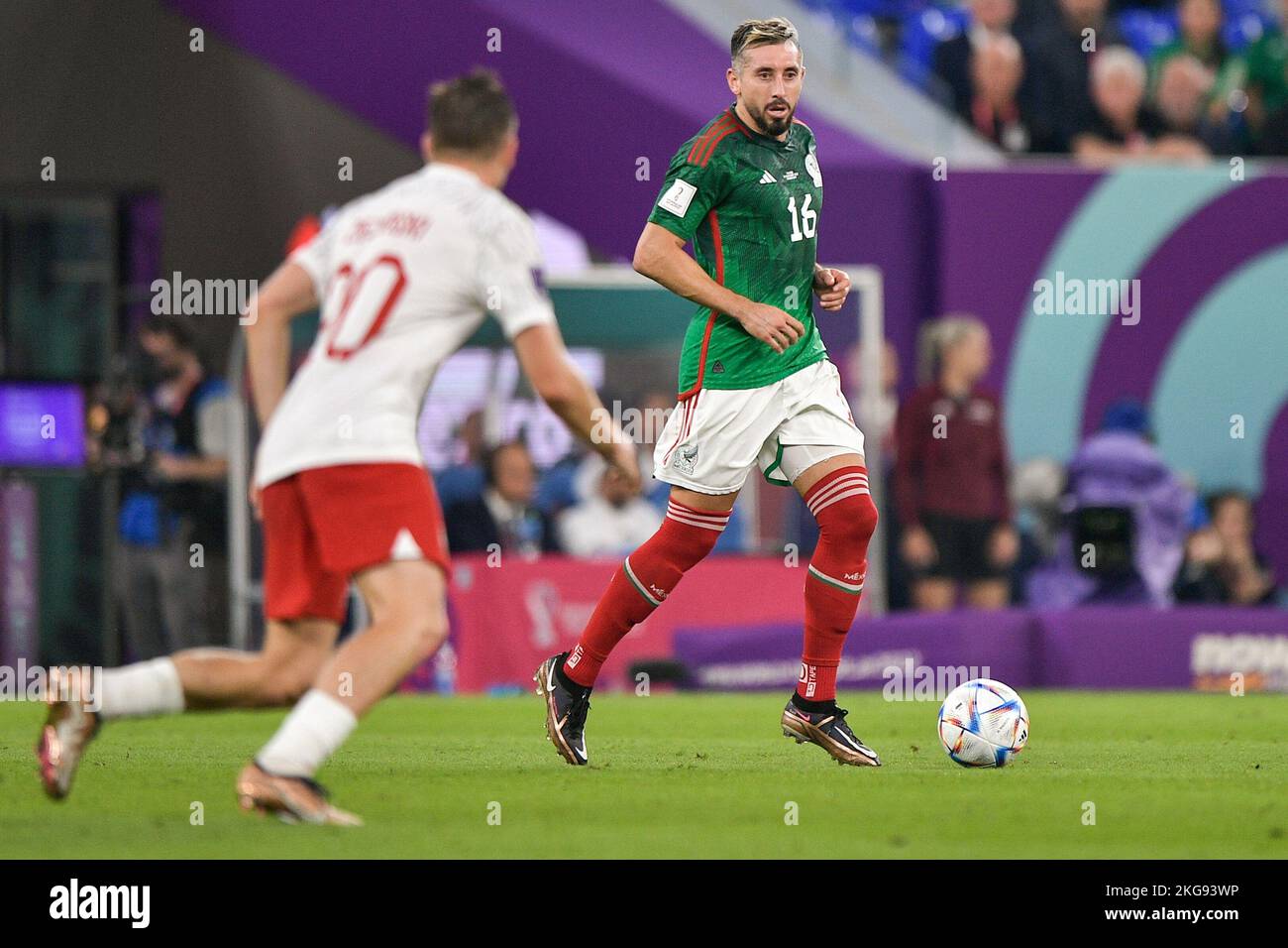 DOHA, QATAR - NOVEMBER 22: Hector Herrera of Mexico during the Group C - FIFA World Cup Qatar 2022 match between Mexico and Poland at Stadium 974 on November 22, 2022 in Doha, Qatar (Photo by Pablo Morano/BSR Agency) Credit: BSR Agency/Alamy Live News Stock Photo