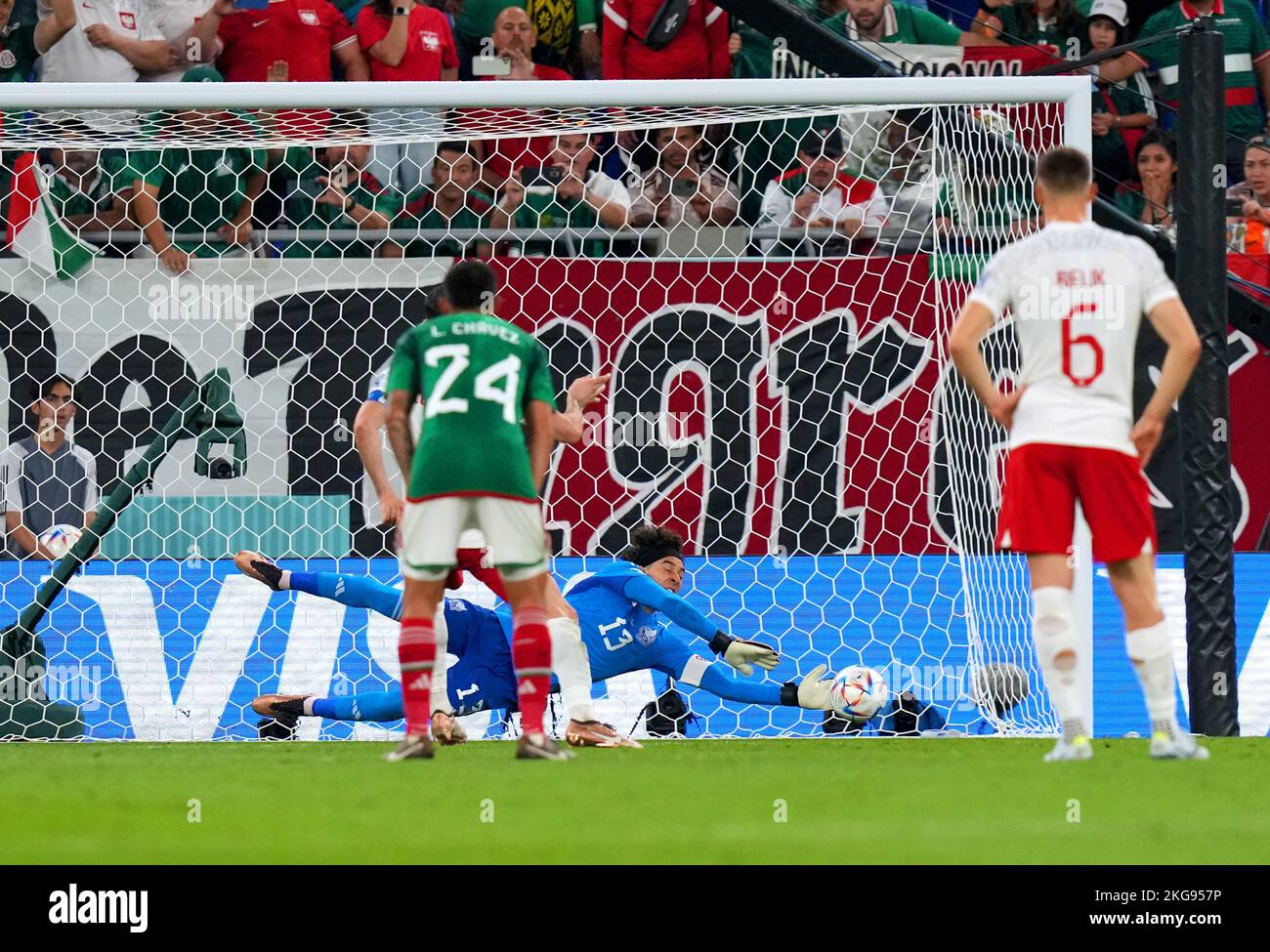 Mexico Goalkeeper Guillermo Ochoa Saves A Penalty From Poland s Robert 