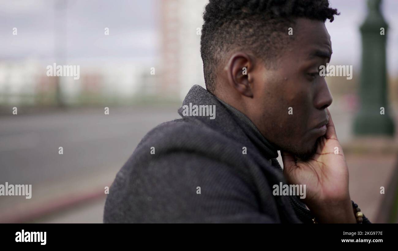 Preoccupied black african man frustrated hi-res stock photography and ...