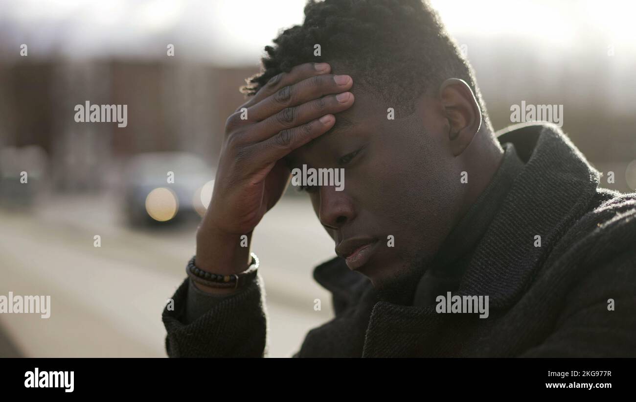 Preoccupied black african man frustrated hi-res stock photography and ...