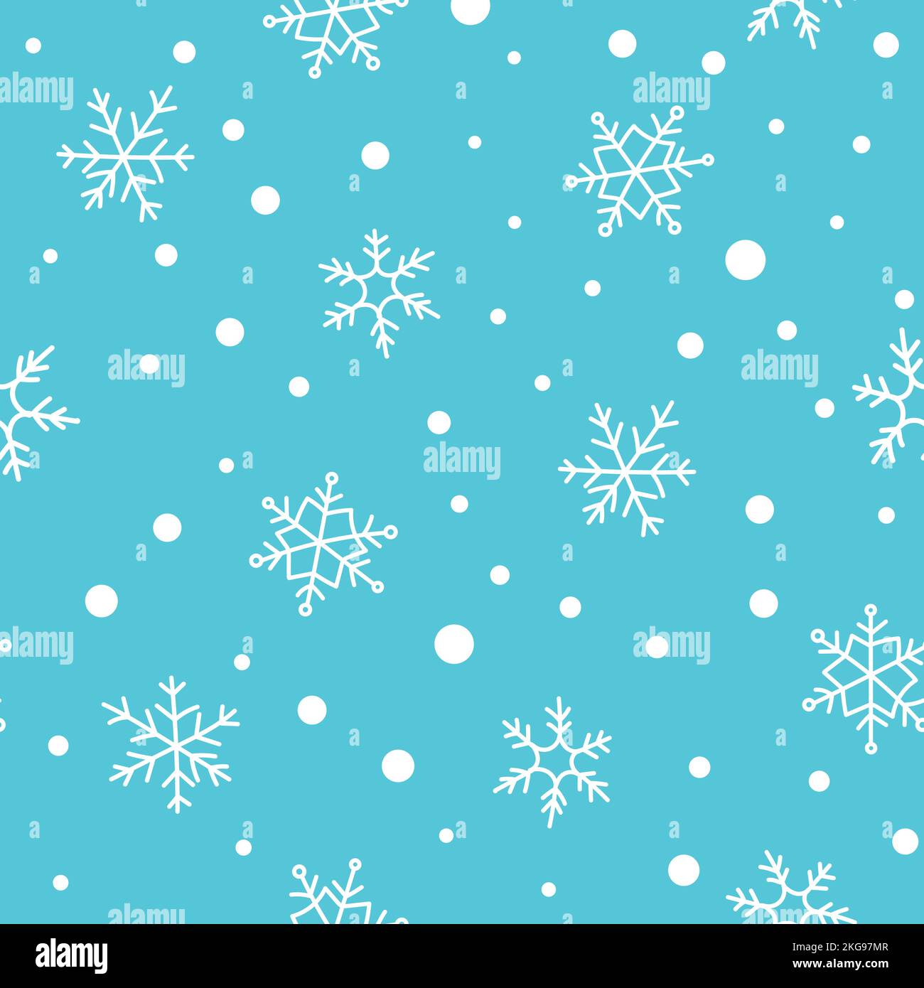 Snowflakes seamless pattern in flat cartoon style. Vector illustration ...