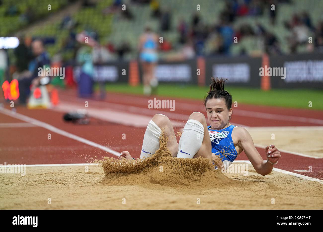 Spyridula Karydi participating in the long jump of the European