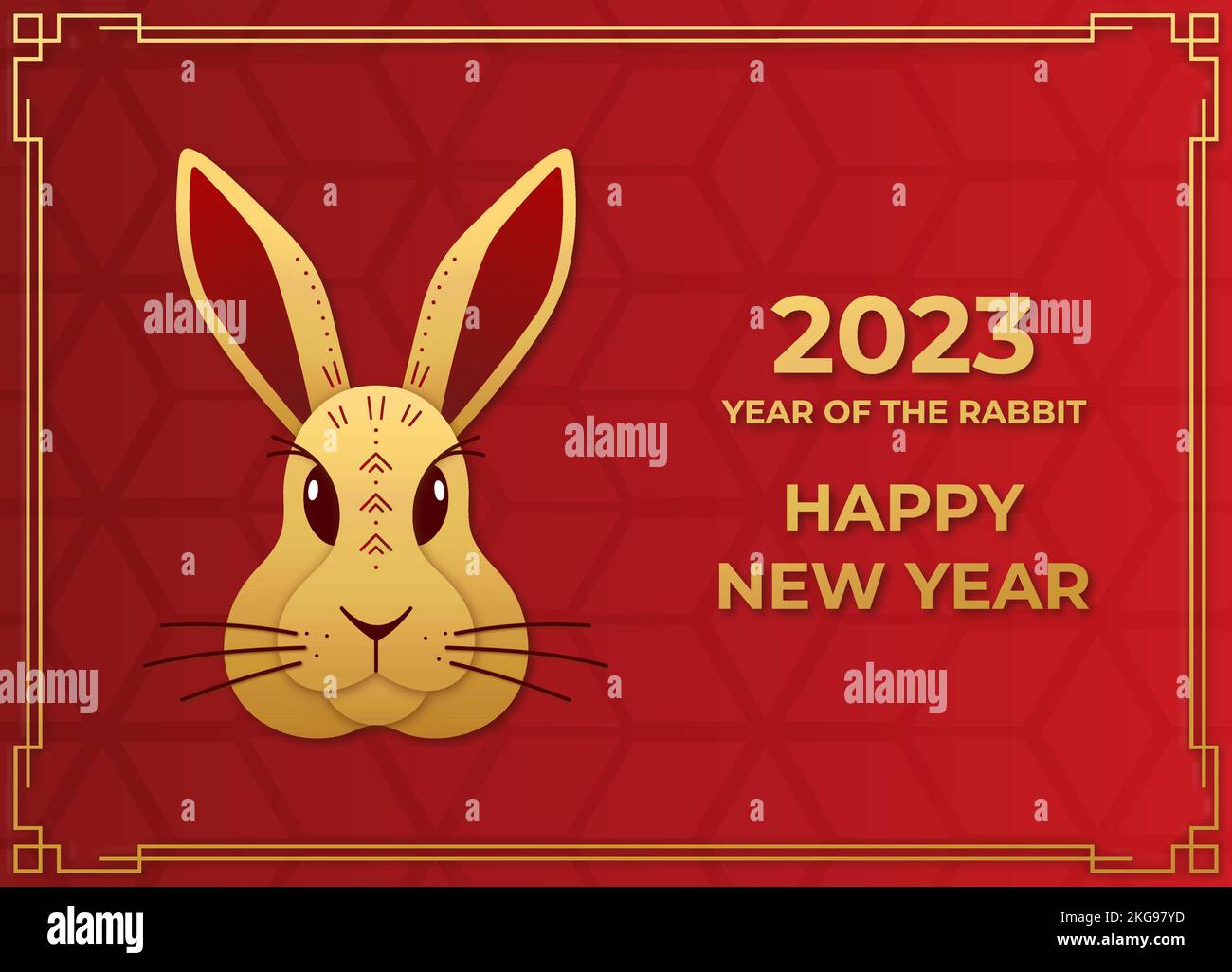 Happy Chinese new year 2023. Year of Rabbit character with Asian style.  Chinese translation is mean Year of Rabbit Happy Chinese new year Stock  Vector Image & Art - Alamy