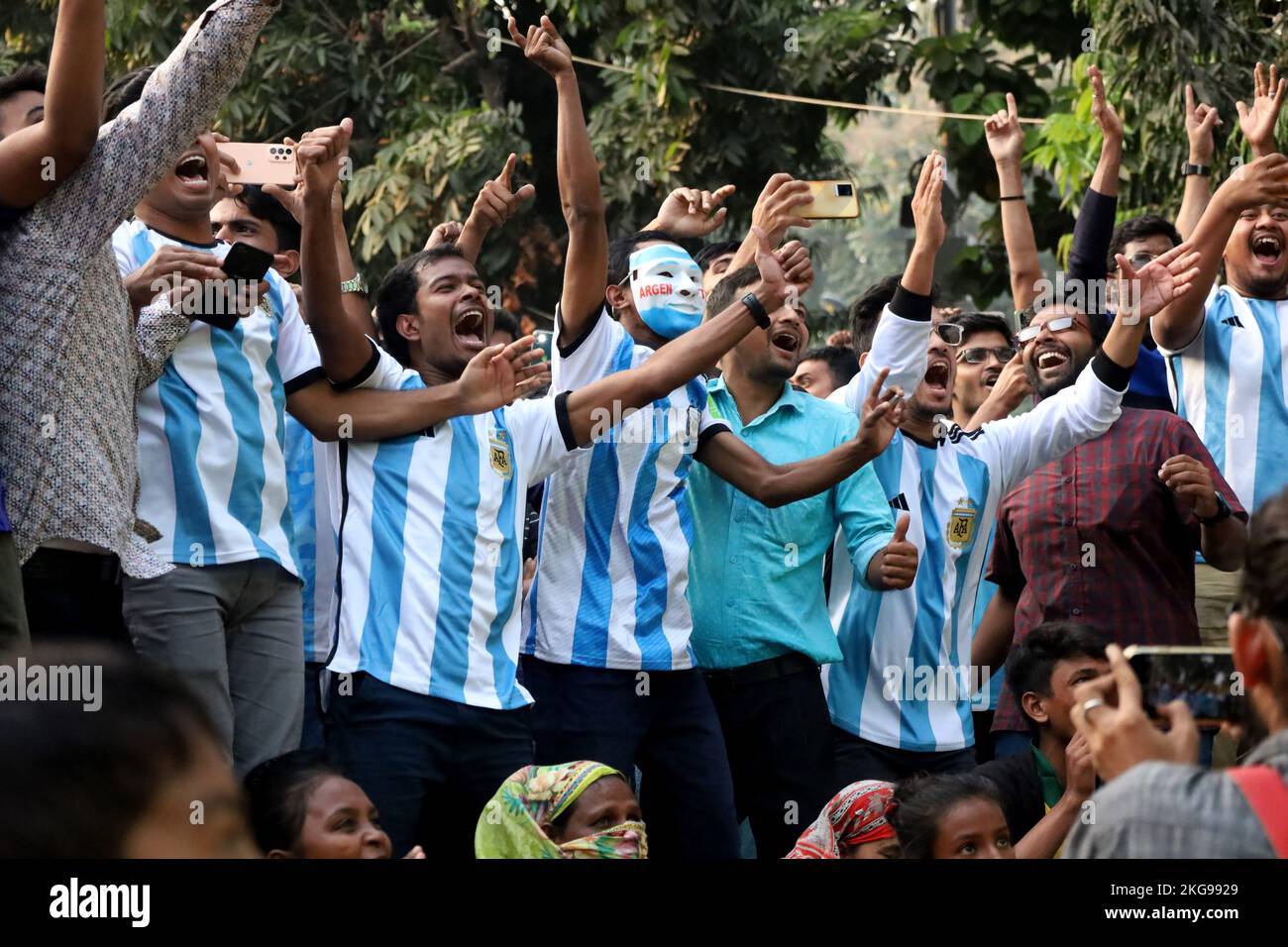 Dhaka, Dhaka, Bangladesh. 22nd Nov, 2022. Football lovers are enjoying