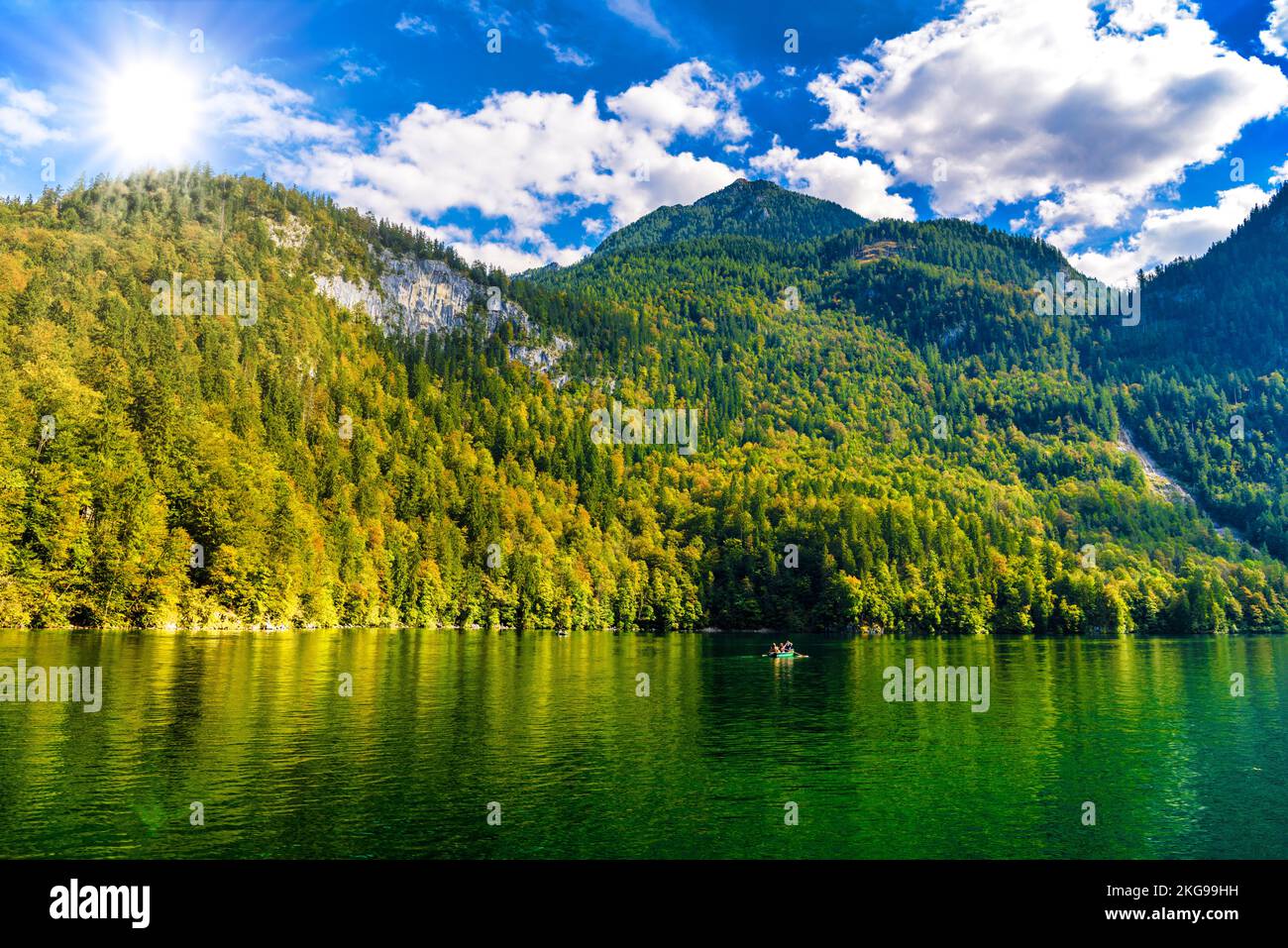Koenigssee lake with Alp mountains, Konigsee, Berchtesgaden National ...