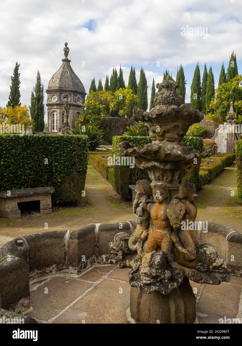 Museu dos Biscainhos Baroque garden Stock Photo