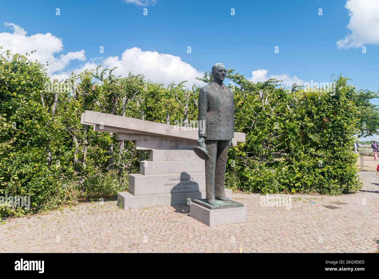 Copenhagen, Denmark - July 26, 2022: Memorial sculpture of Frederick IX of Denmark (Danish: Christian Frederik Franz Michael Carl Valdemar Georg). Fre Stock Photo