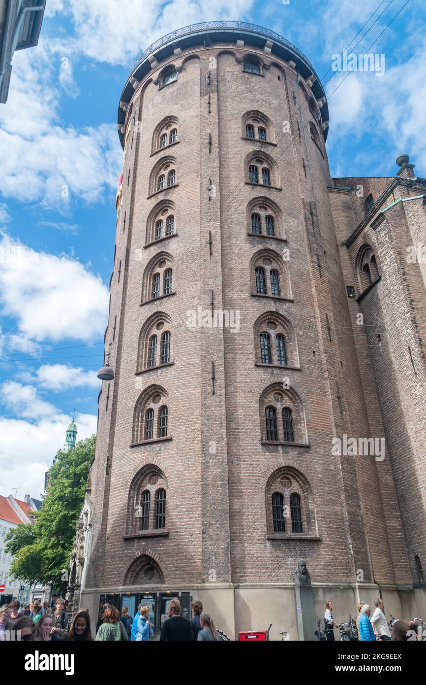 Copenhagen, Denmark - July 26, 2022: The Round Tower, Rundetaarn built in the 17th century by Christian IV. Stock Photo