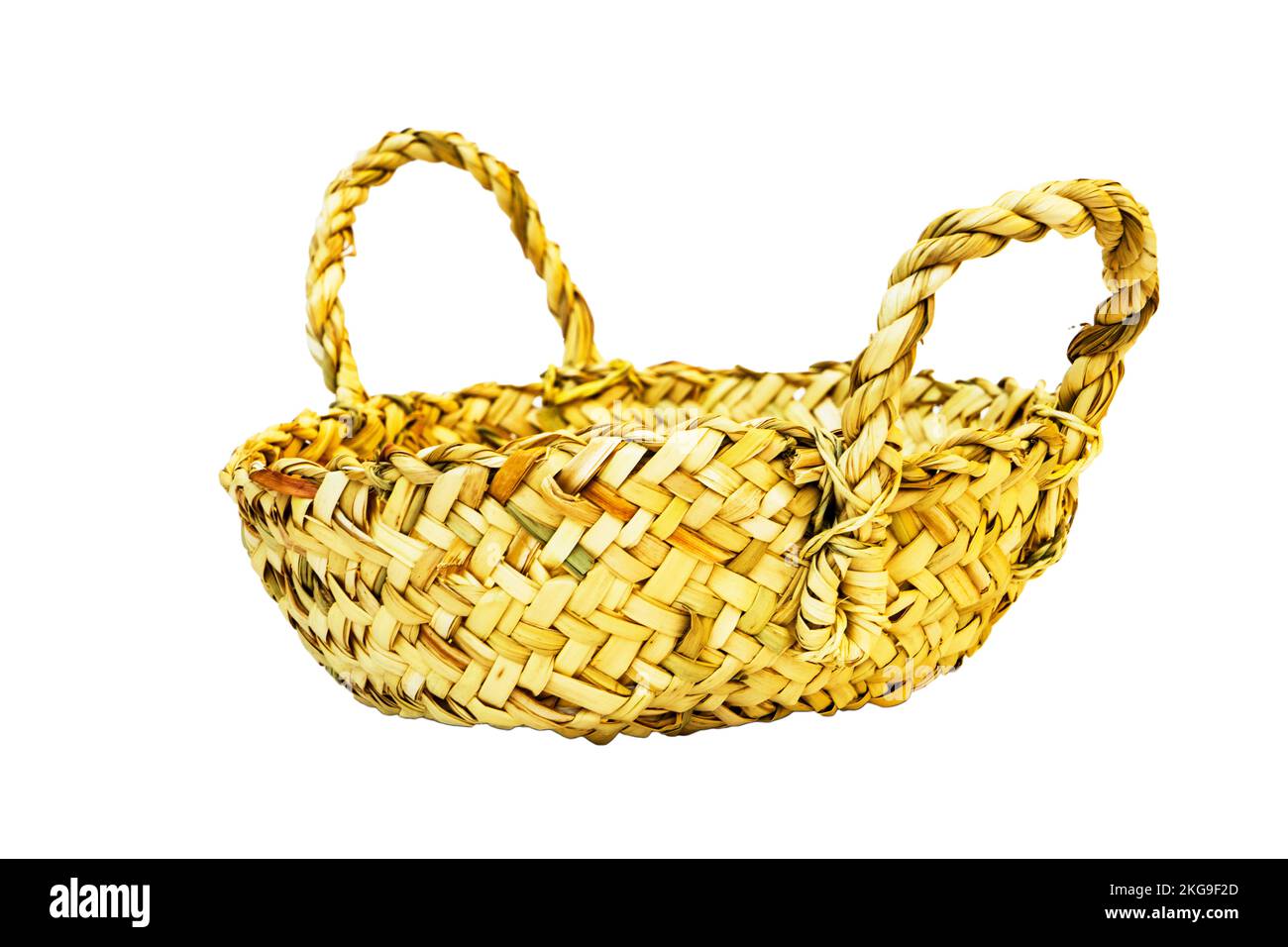 woven straw basket isolated on white background Stock Photo Alamy
