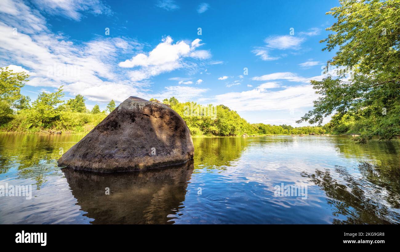 Large Sharp Rocks River Huge stone on the river Stock Photo - Alamy
