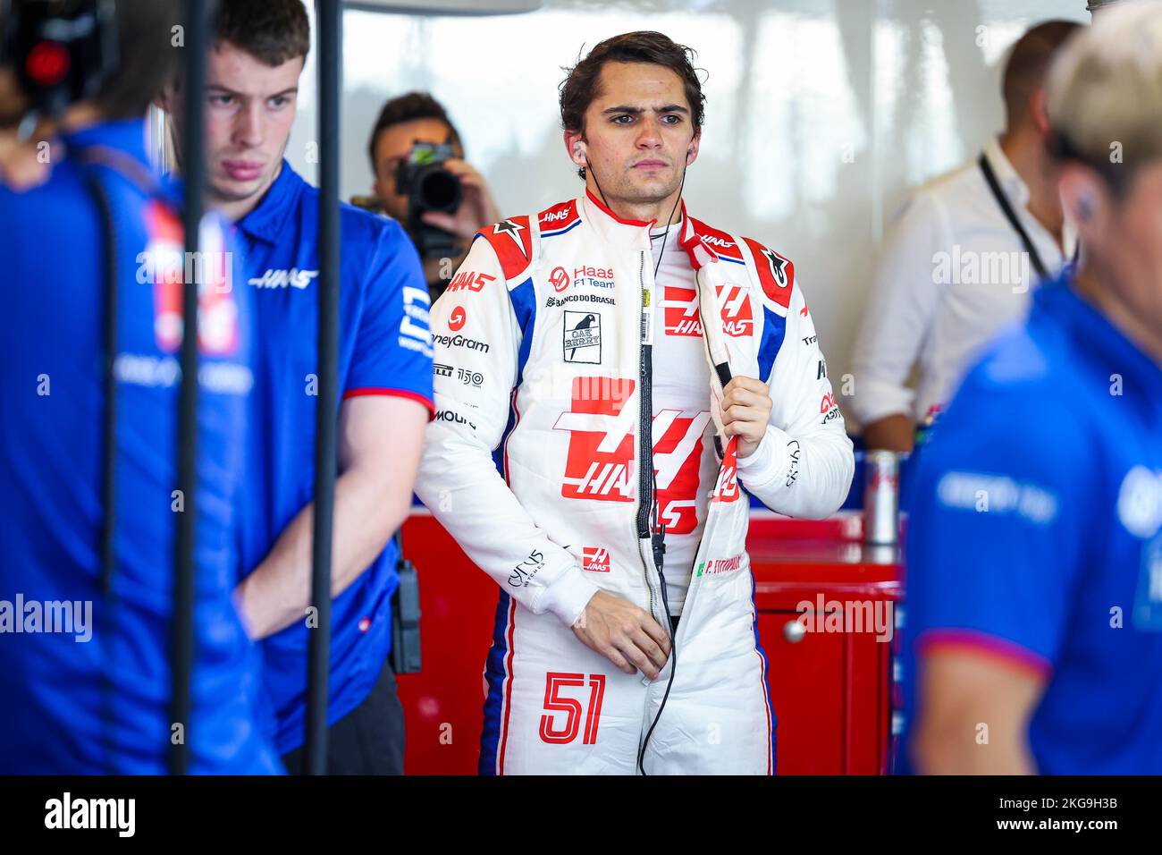 Yas Island, Abu Dhabi - 22/11/2022, FITTIPALDI Pietro (bra), Reserve Driver of Haas F1 Team, portrait during the 2022 post-season tests from November 22 to 23, 2022 on the Yas Marina Circuit, in Yas Island, Abu Dhabi - Photo: Florent Gooden / Dpp/DPPI/LiveMedia Stock Photo