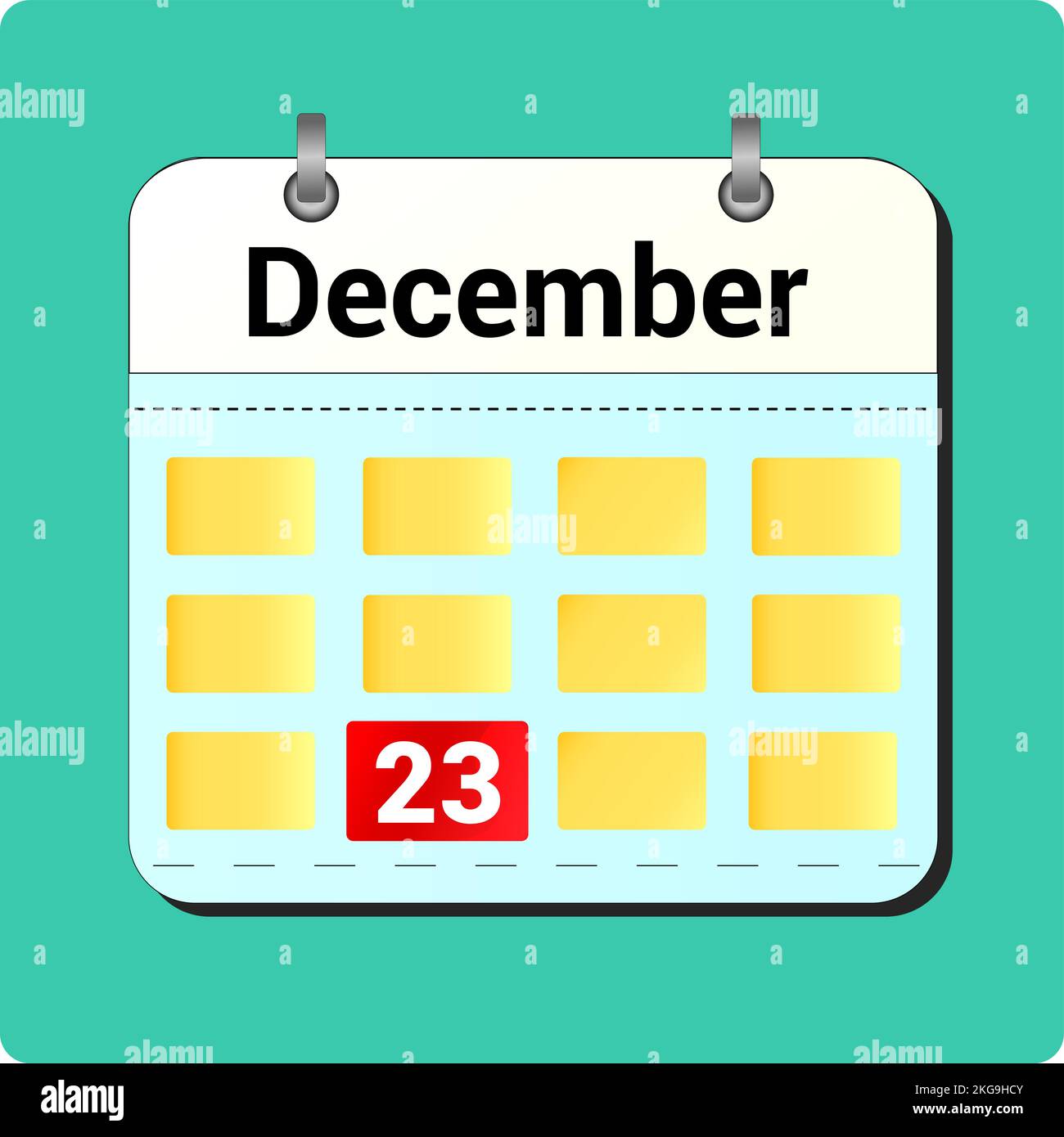 calendar vector drawing, date December 23 on the page Stock Vector Image &  Art - Alamy