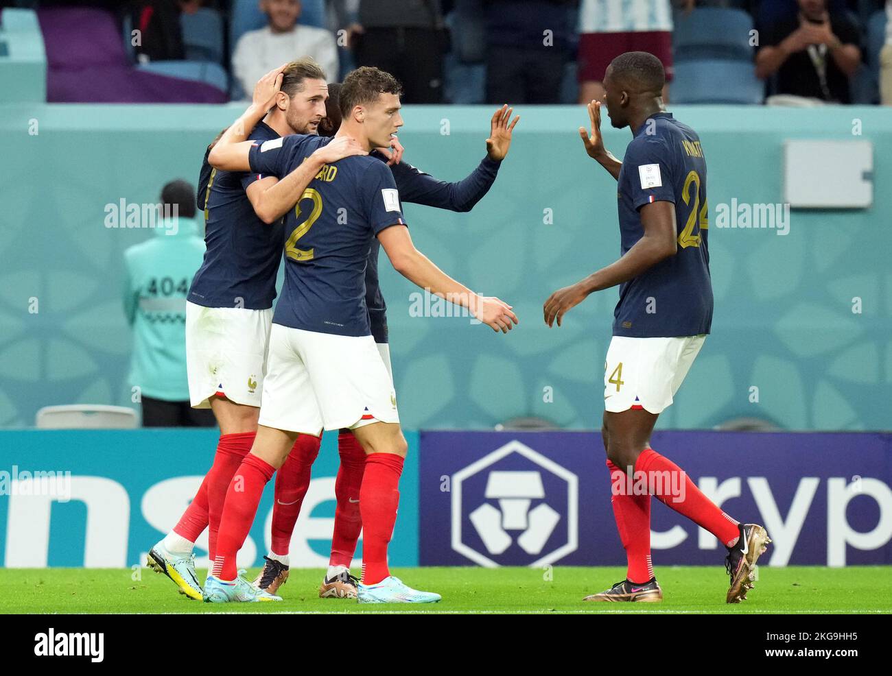 Frances Adrien Rabiot Left Celebrates Scoring Their Sides First