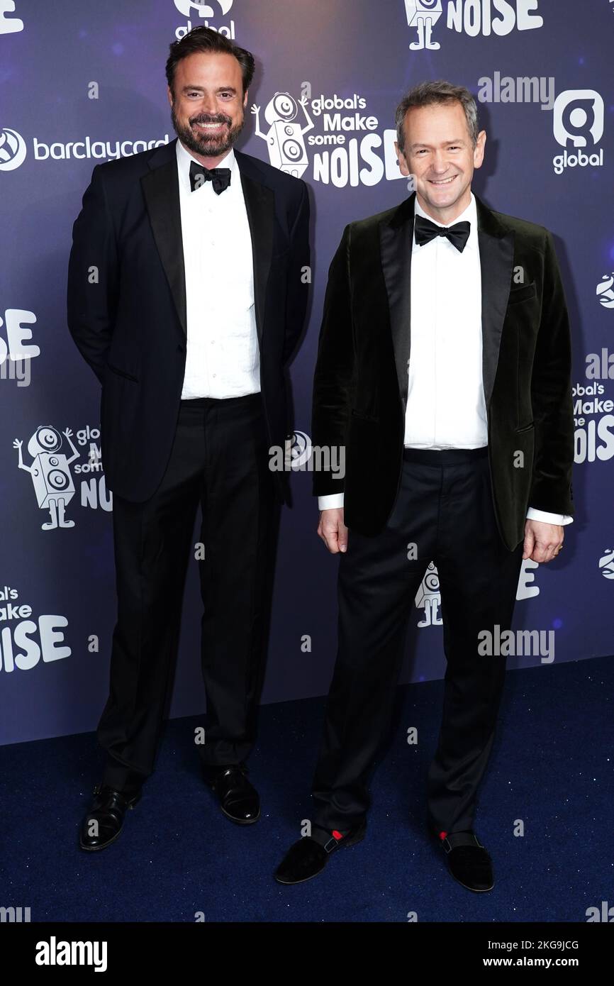 Jamie Theakston (left) and Alexander Armstrong attend Global's Make Some Noise Night at The Londoner Hotel, in Leicester Square, London. Picture date: Tuesday November 22, 2022. Stock Photo