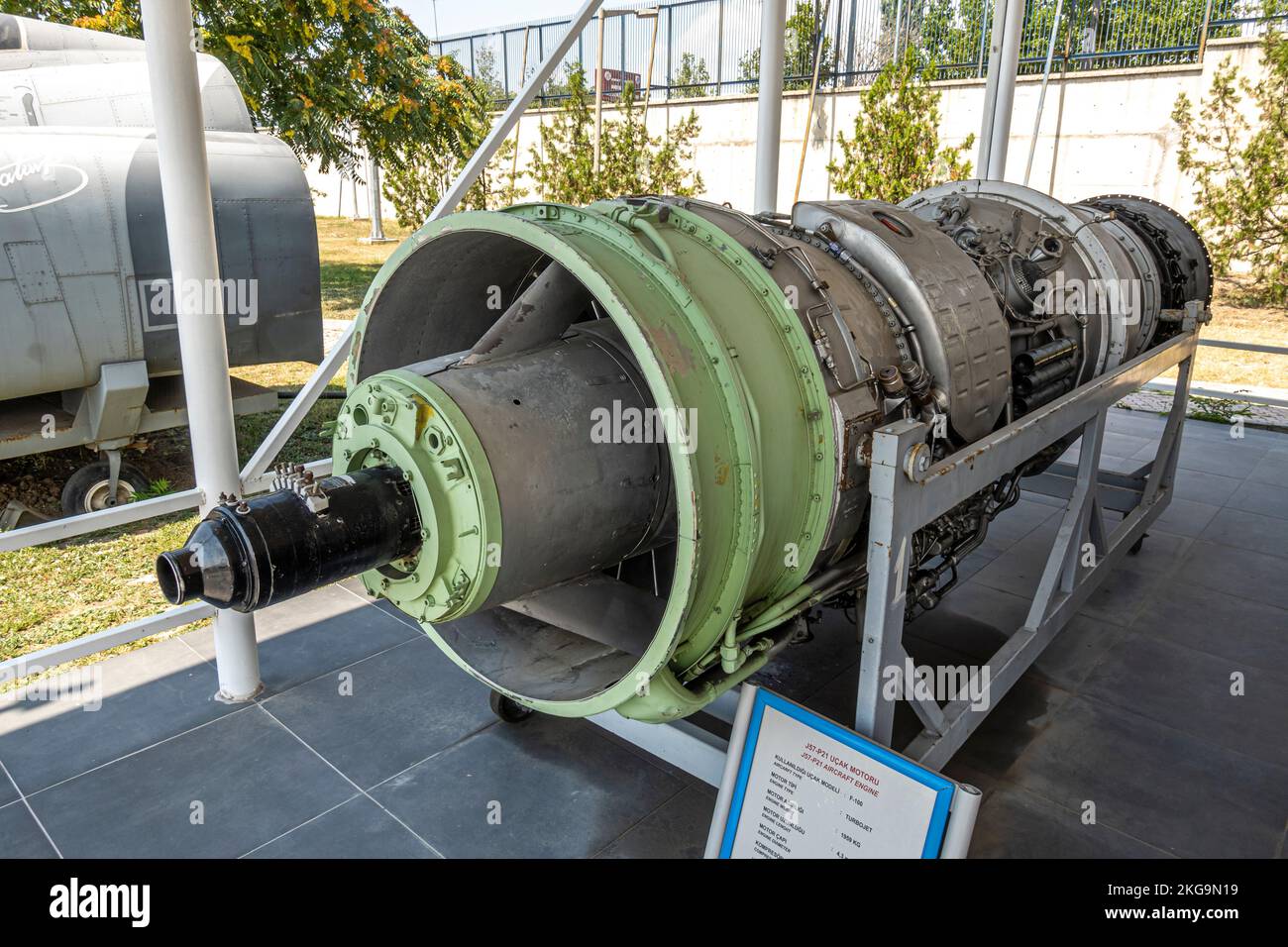 The Pratt & Whitney J57 ( JT3C)  an axial-flow turbojet engine developed by Pratt & Whitney in the early 1950s. Stock Photo