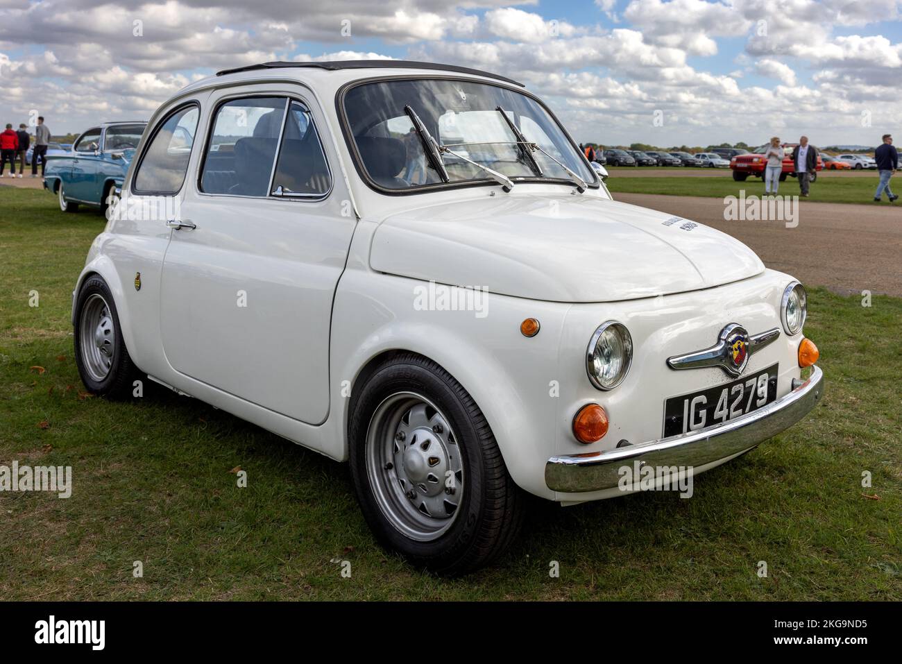 1970 Fiat Abarth 595 ‘IG 4279’ on display at the October  Scramble held at the Bicester Heritage Centre on the 9th October 2022 Stock Photo