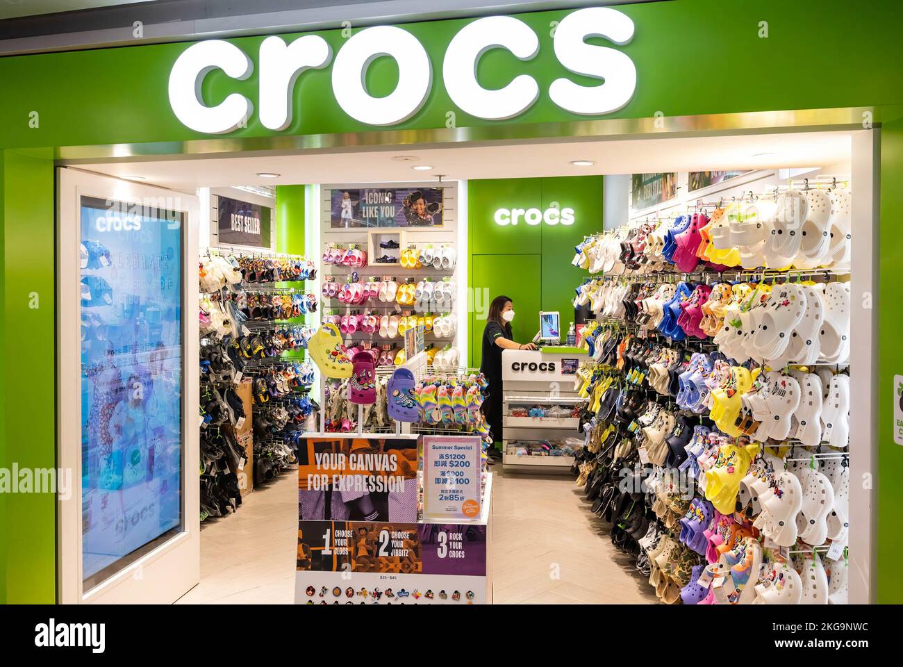 American shoe manufacturer brand Crocs store in Hong Kong Stock Photo