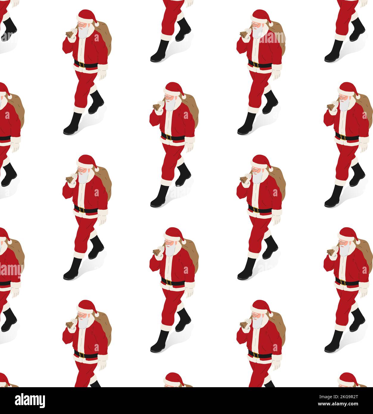 Santa Claus, background with seamless pattern, repeating vector ...