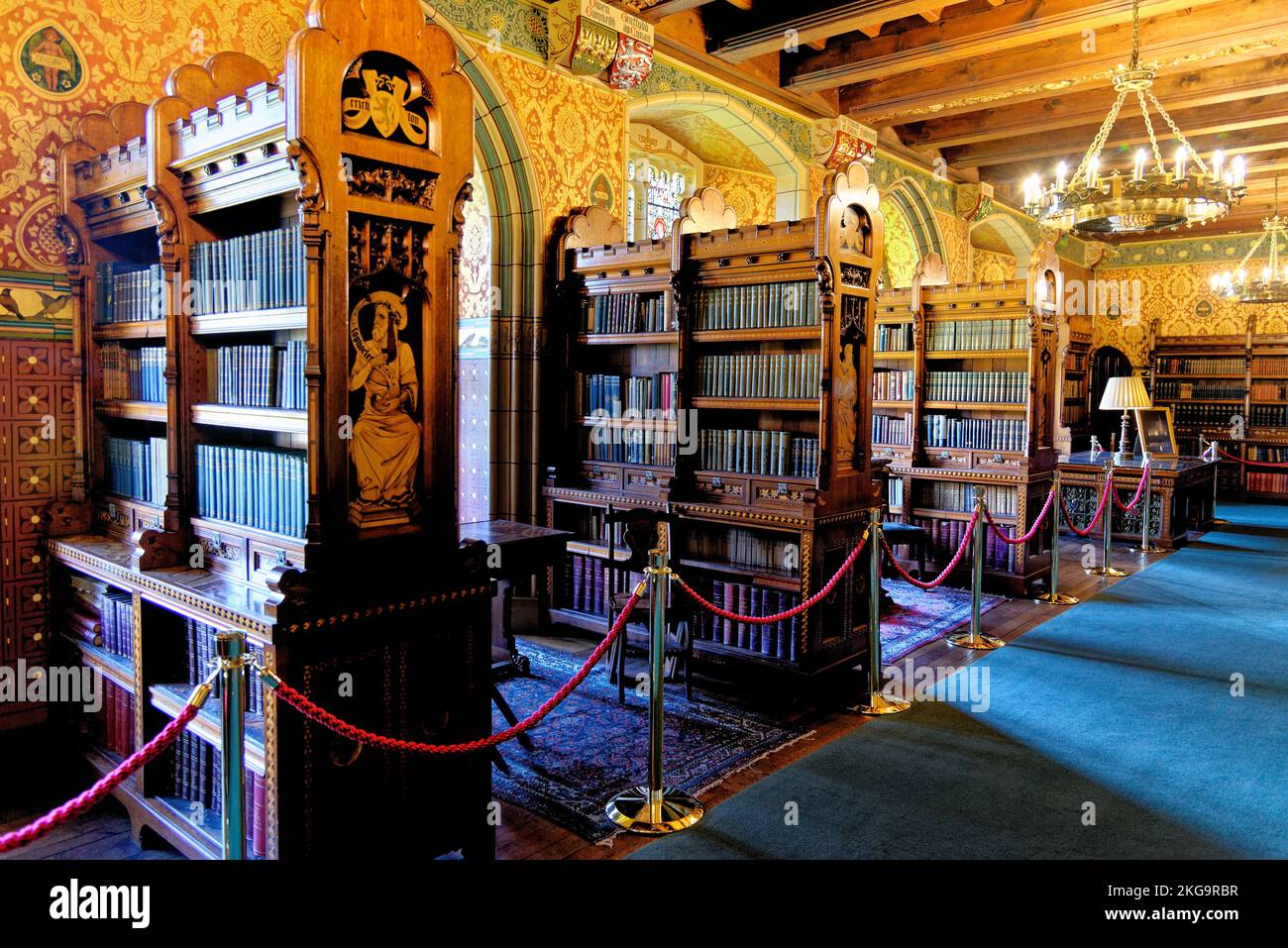 The library designed by Victorian architect and designer William Burges