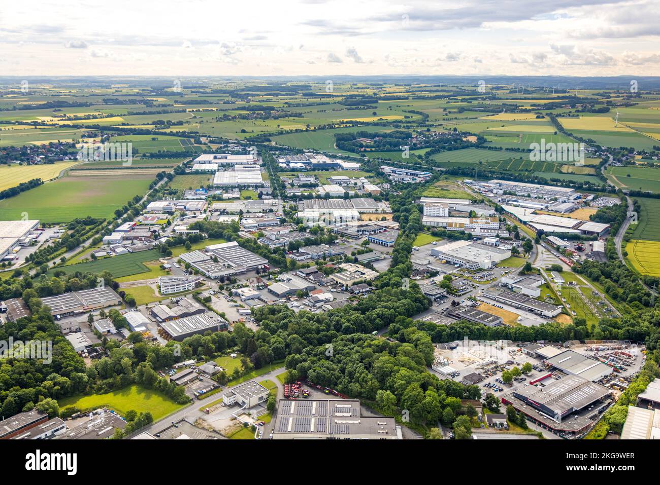 Industrial area south east at the freeway a44 hires stock photography